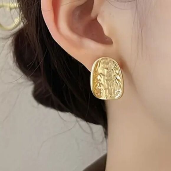 Vintage golden plated earrings - Picture 4 of 5